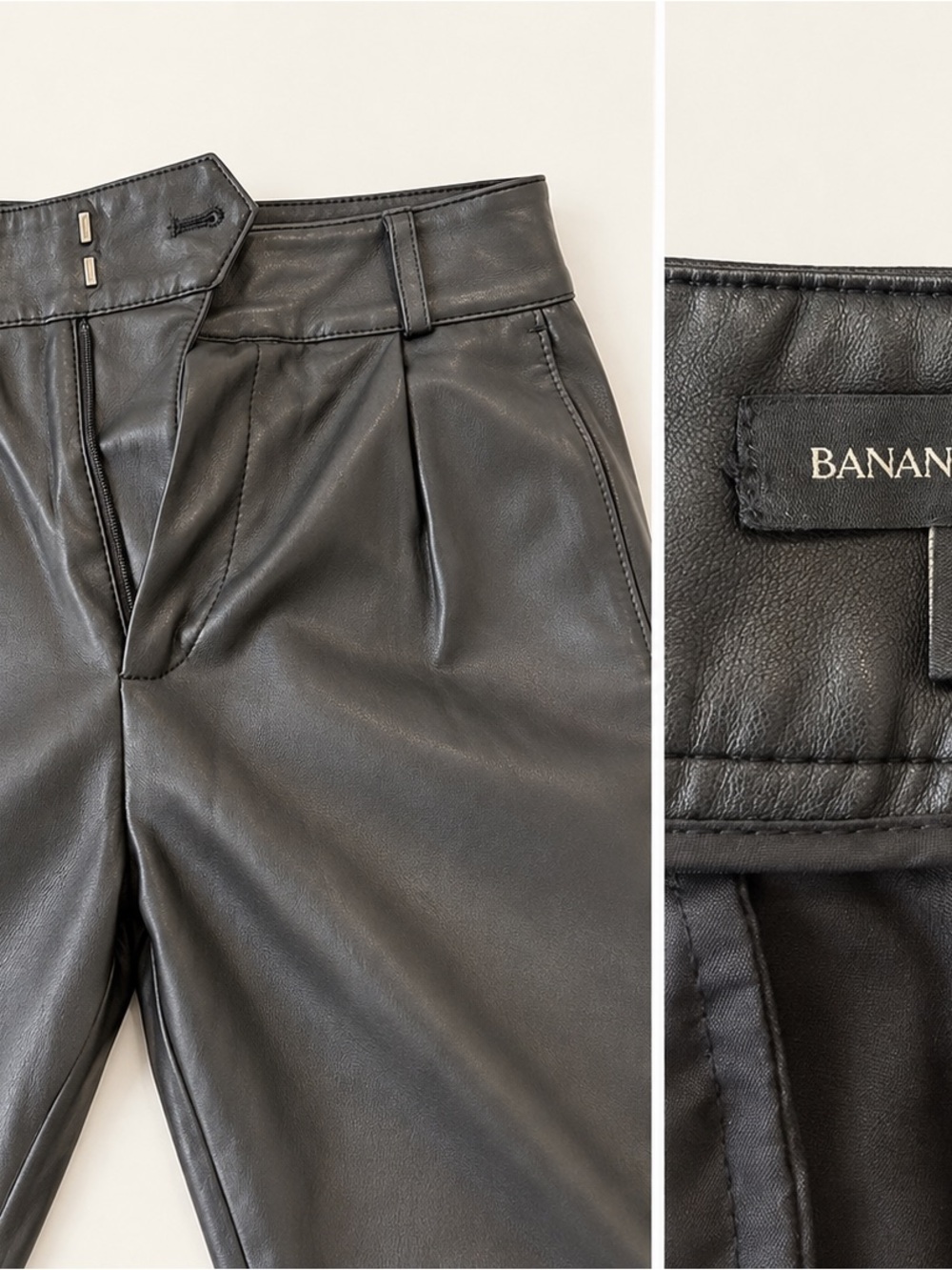 Banana Republic Black Faux Leather Ankle Pants